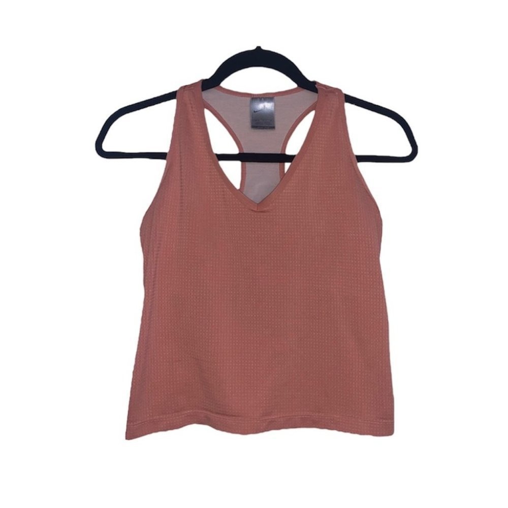 Nike Tank  Top Peach Pink Built-in‎ Shelf Bra Racerback Size Medium